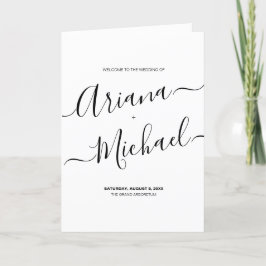Elegante guión Fiesta y Programa de Boda Minimalis