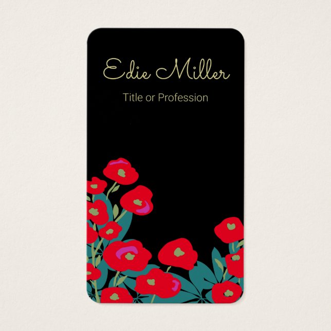 Elegante guión floral rojo (Frente)