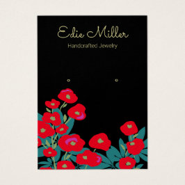 Elegante Guión Floral Rojo Joyería