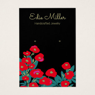 Elegante Guión Floral Rojo Joyería