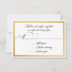 Elegante guión florece Boda RSVP
