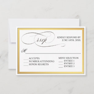 Elegante guión florece Boda RSVP