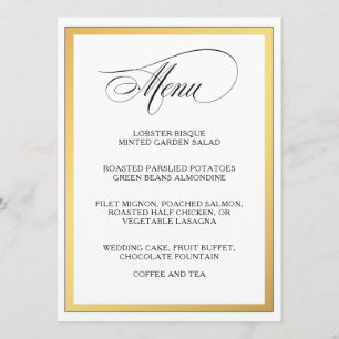 Elegante guión florece el menú Boda