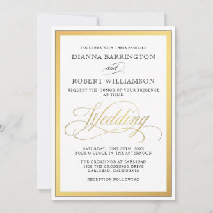 Elegante guión florece la invitación a la boda