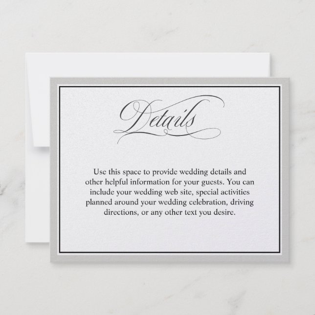 Elegante guión florece los detalles Bodas (Anverso)