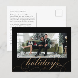Elegante guión floreciente Tarjeta de foto para va
