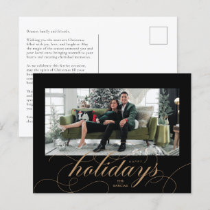 Elegante guión floreciente Tarjeta de foto para va