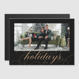 Elegante guión floreciente Tarjeta de foto para va