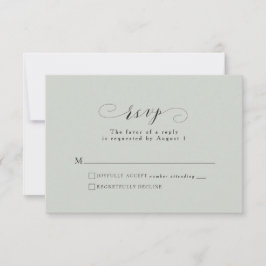 Elegante guión formal sage green tarjeta RSVP