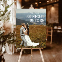 Elegante guión foto ensayo de cena cartel de bienv