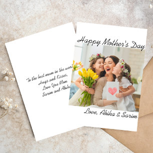 Elegante guión foto tarjeta del día de la madre In