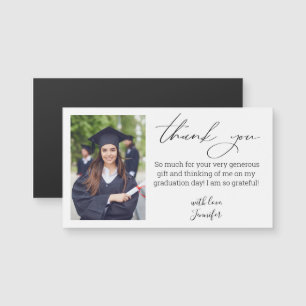 elegante guión gracias graduación foto imán