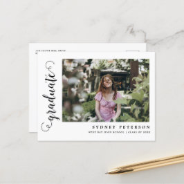Elegante Guión Invitación a graduación moderna de