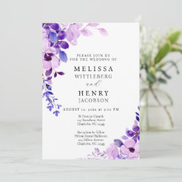 Elegante guión Invitación a la boda de la flor ros