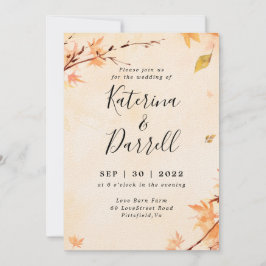 Elegante guión Invitación a la boda de otoño