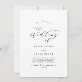 Elegante guión Invitación a la boda delantera