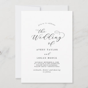 Elegante guión Invitación a la boda delantera