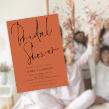 Elegante guión Invitación a la ducha de novia Terr