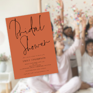 Elegante guión Invitación a la ducha de novia Terr