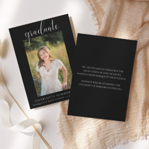 Elegante guión Invitación de graduación negra
