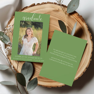 Elegante guión Invitación de graduación verde