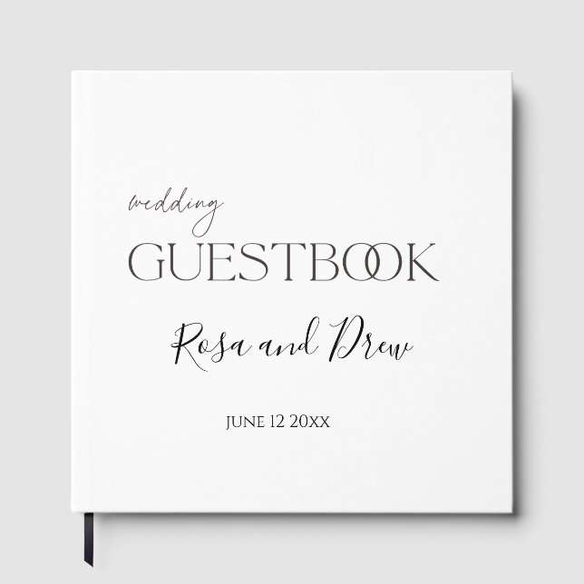 Elegante guión - Libro de invitados de boda person (Anverso)
