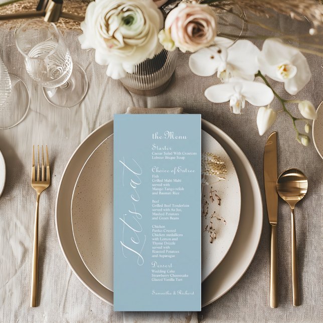 Elegante guión Menú de la mesa de novias Boda de 4 (Subido por el creador)