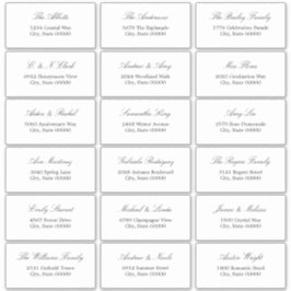 Elegante Guión Minimalista 18 Etiquetas de direcci
