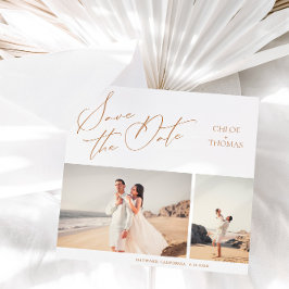 Elegante Guión Minimalista 2 Foto Guardar La Fecha