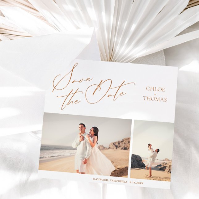 Elegante Guión Minimalista 2 Foto Guardar La Fecha (Subido por el creador)