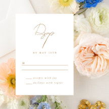 Elegante guión Minimalista Boda de oro RSVP