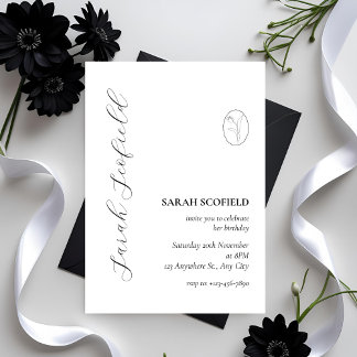 Elegante Guión Mínimo Invitación a los 30 Años