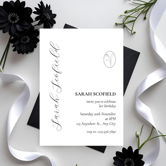 Elegante Guión Mínimo Invitación a los 30 Años (Subido por el creador)