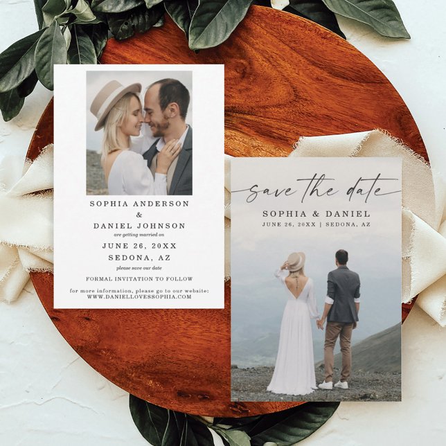 Elegante Guión Moderno Guardar La Tarjeta De Fotos (Subido por el creador)