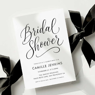 Elegante guión moderno Invitación a ducha de novia