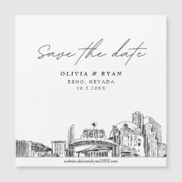 Elegante guión moderno Reno Guardar el imán de fec