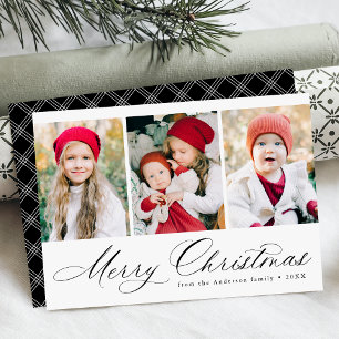 Elegante guión negro Feliz Navidad 3 Foto