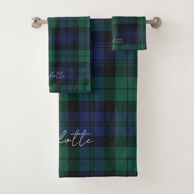 Elegante guion Plaid rústico Tartán verde personal (In situ)