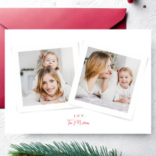 Elegante guión rojo y blanco JOY navidad 3 foto
