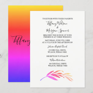 Elegante Guión Simple Invitación a la boda del mis