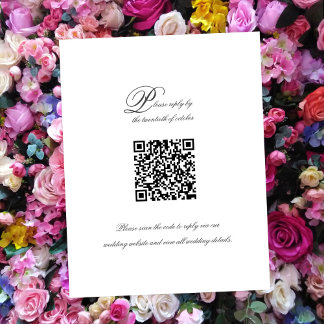 Elegante guión simple QR Código Boda RSVP Tarjeta