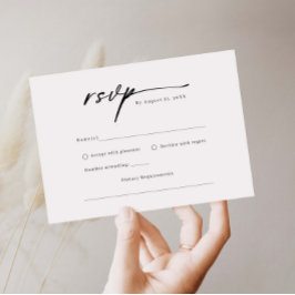 Elegante guión Tarjeta de respuesta RSVP minimalis