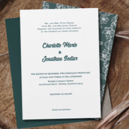 Elegante Guión Verde Invitación a la boda simple