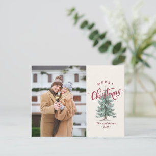 Elegante guión vintage de Feliz Navidad árbol foto