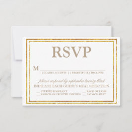 Elegante guión y Boda de borde dorado RSVP