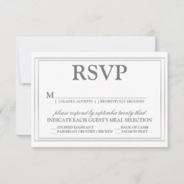 Elegante guión y matrimonio de borde plateado RSVP