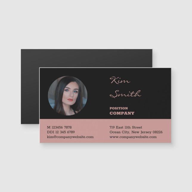 Elegante Hair Stylist Profesional Biz Card Magnet (Anverso/Reverso)
