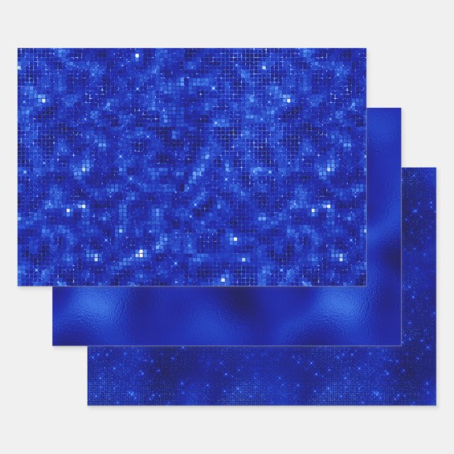 Elegante Hanukkah de papel de aluminio azul real (Set)