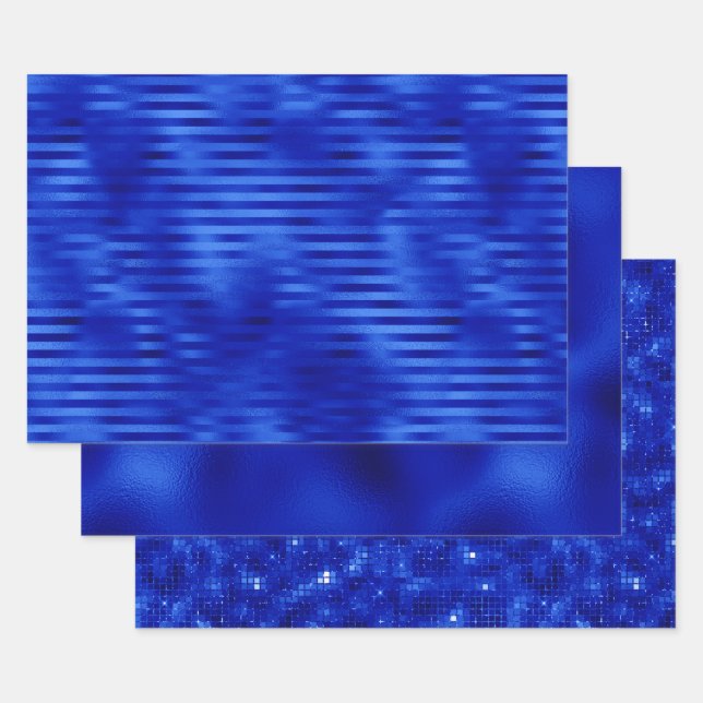 Elegante Hanukkah de papel de aluminio azul real (Set)