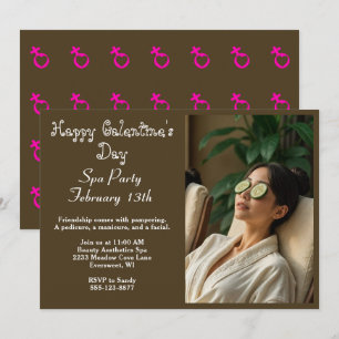 Elegante Happy Galentine's Day Spa Party Invitació